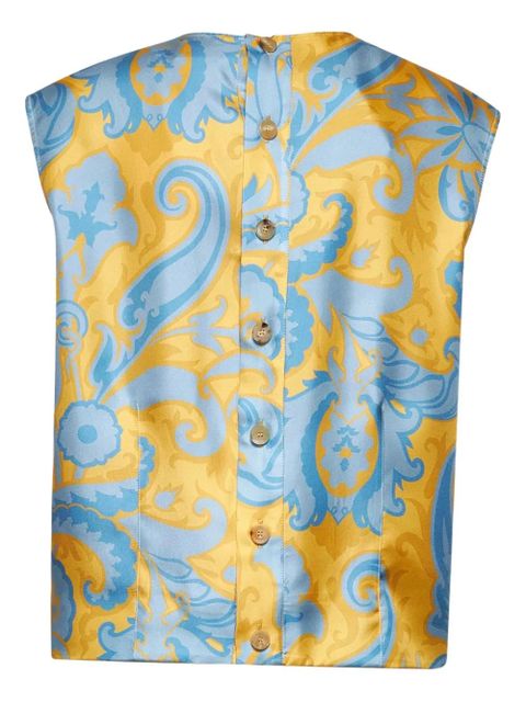 ETRO paisley-print button-fastening top - Yellow - zdjęcie produktu nr 2