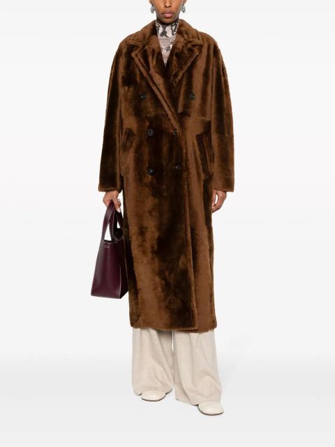 Max Mara notched-lapels double-breasted coat - Brown