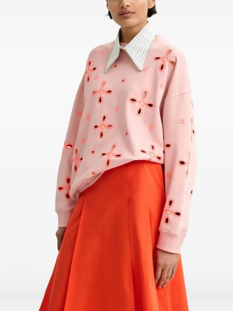 Essentiel Antwerp floral-pattern embroidered sweatshirt - Pink