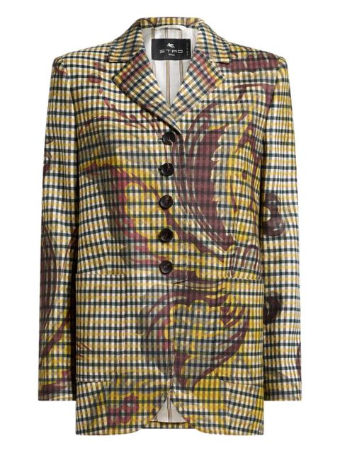 ETRO gingham floral-print jacket - Yellow - zdjęcie produktu nr 1