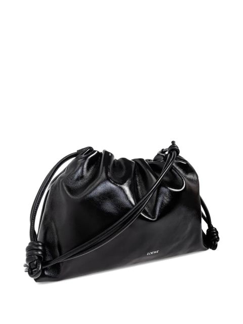 LOEWE large Flamenco knotted leather shoulder bag - Black