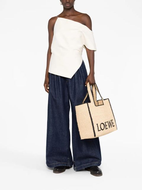 LOEWE logo-lettering raffia tote bag - Neutrals - zdjęcie produktu nr 2