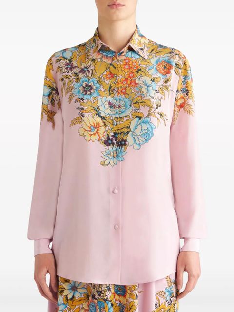 ETRO floral-print crepe de chine shirt - Pink - zdjęcie produktu nr 2
