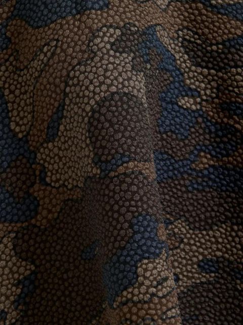Essentiel Antwerp camouflage-pattern high-neck blouse - Brown