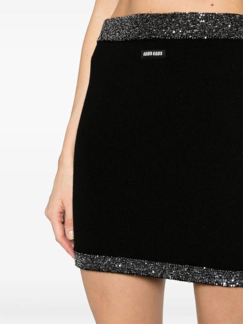 Miu Miu sequin-embellished miniskirt - Black