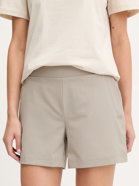 Helly Hansen szorty outdoorowe Thalia 2.0 kolor beżowy gładkie high waist 34328 - zdjęcie produktu nr 1