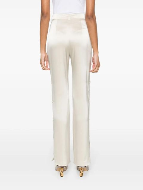 Nanushka Felina side-button satin pants - Neutrals