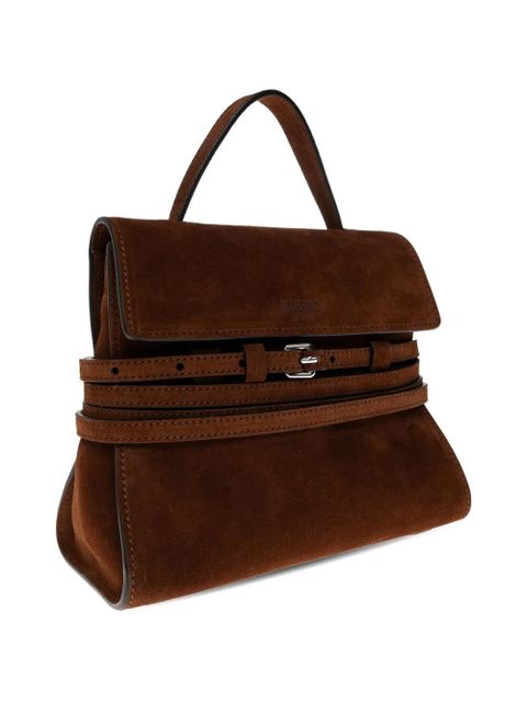 Moschino buckle-strap top-handle tote bag - Brown