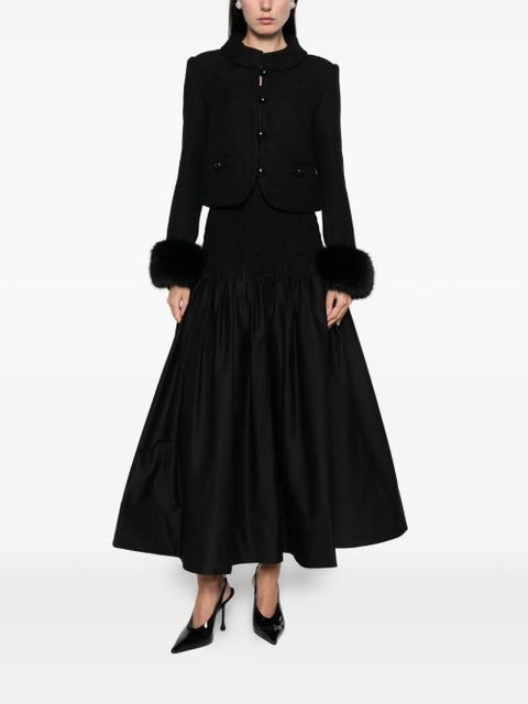 Self-Portrait shirred-panel maxi skirt - Black - zdjęcie produktu nr 2