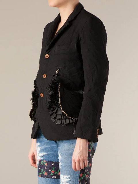 Comme Des Garçons ruffle detailed jacket - Black