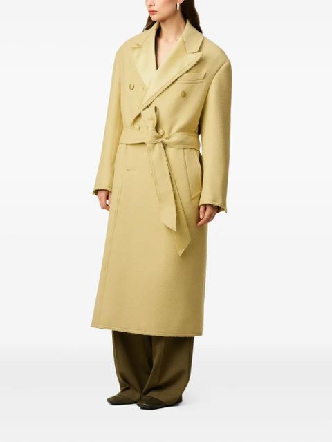 AMI Paris double-breasted wool long coat - Green
