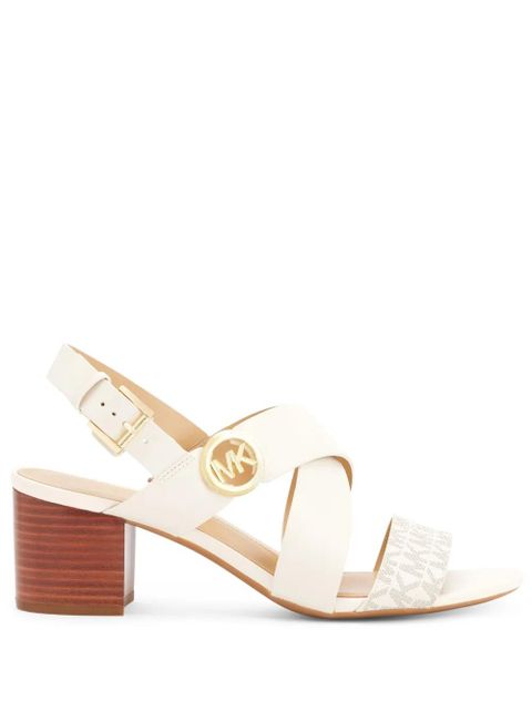 Michael Kors Vera logo-plaque leather sandals - Neutrals - zdjęcie produktu nr 1