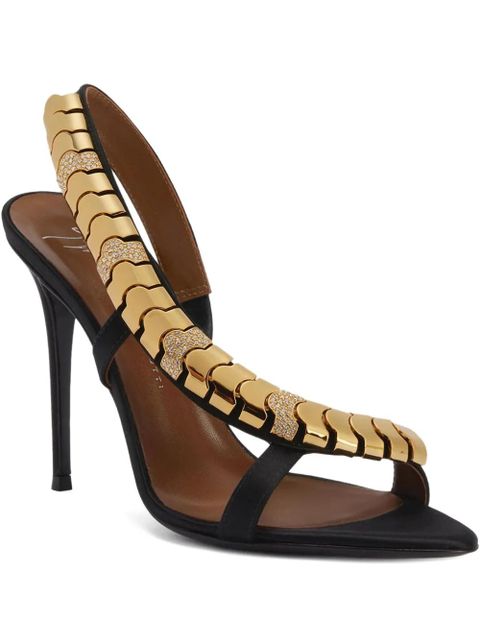 Giuseppe Zanotti 105mm Dafne satin slingback sandals - Black - zdjęcie produktu nr 1