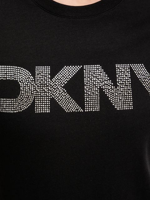 Dkny t-shirt bawełniany damski kolor czarny DP6T1557