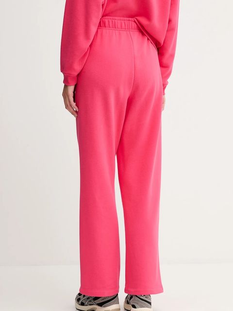 Dkny spodnie dresowe bawełniane damskie kolor różowy z aplikacją DP5P3650