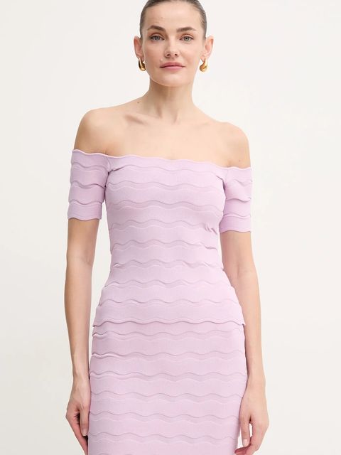 Herve Leger bluzka Lainey damska kolor fioletowy gładka SCJ1513588 - zdjęcie produktu nr 1