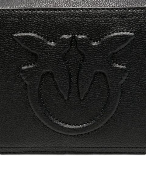 PINKO Carrie embossed-logo calf-leather cross-body bag - Black