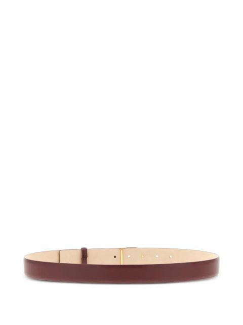 KHAITE smooth saddle leather belt - Brown