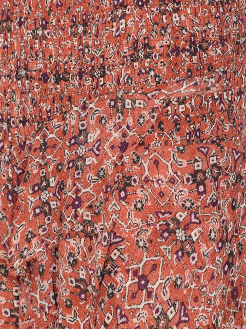 MARANT ÉTOILE patterned ruffled midi skirt - Red