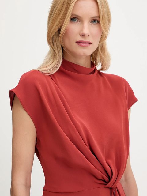 Karl Lagerfeld bluzka damska kolor pomarańczowy gładka A3W11017