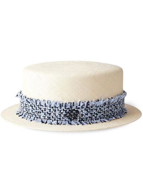 Maison Michel Auguste straw canotier hat - Neutrals - zdjęcie produktu nr 1