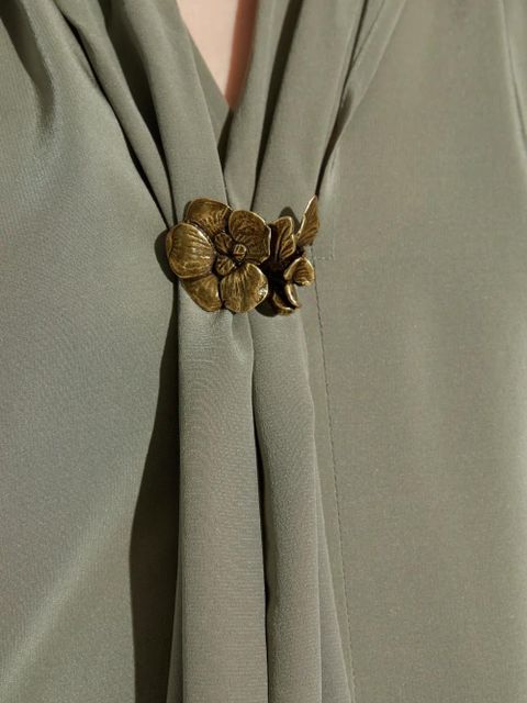 Max Mara pleated tie-neck blouse - Green