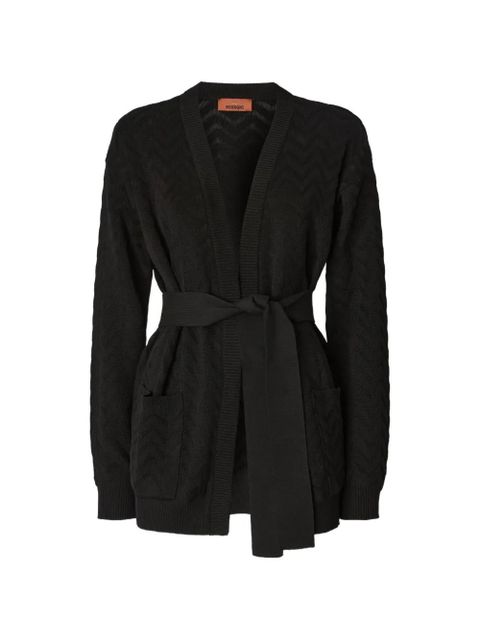 Missoni chevron belted cardigan - Black - zdjęcie produktu nr 1