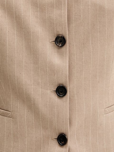 HUGO bluzka z dodatkiem lnu Copale