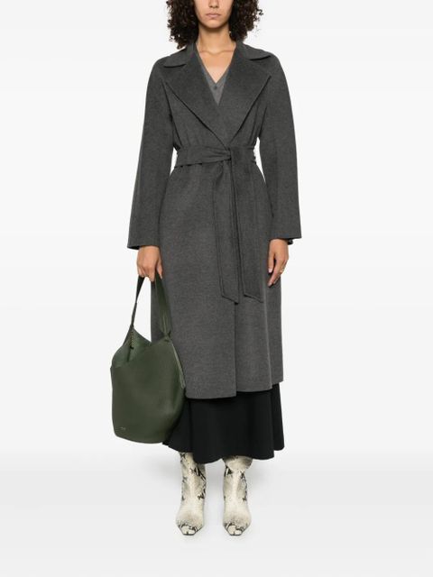 Max Mara notched-collar belted coat - Grey
