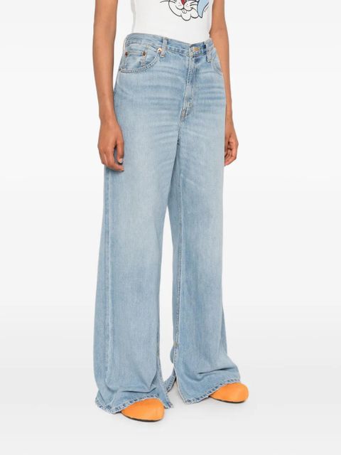 RE/DONE five-pocket design wide-leg jeans - Blue