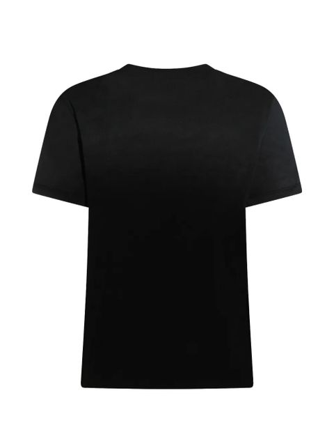 Blumarine rhinestone-logo butterfly-appliqué T-shirt - Black - zdjęcie produktu nr 2