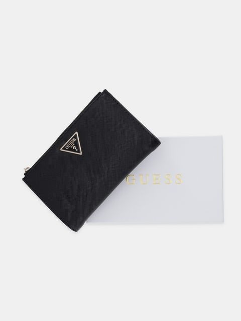 Guess portfel LAUREL damski kolor czarny SWZG74 59157