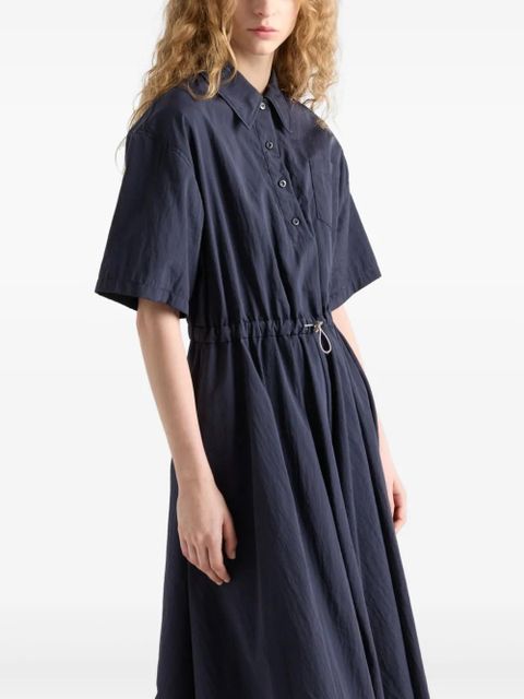 Prada pongé short-sleeve midi dress - Blue