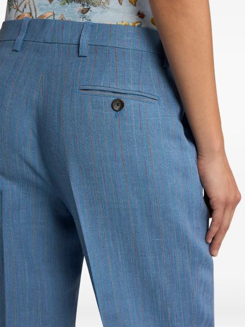 ETRO striped straight-leg trousers - Blue