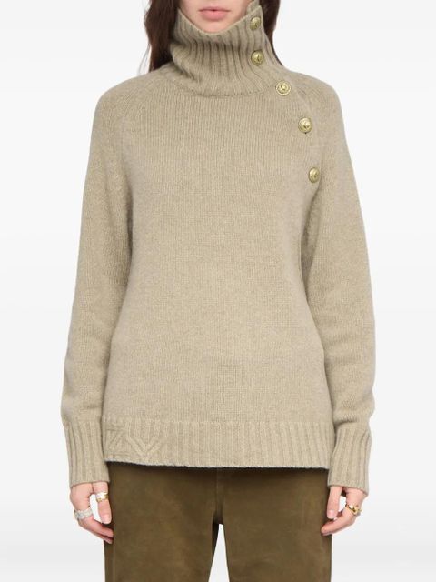 Zadig&Voltaire Moro button roll-neck sweater - Neutrals