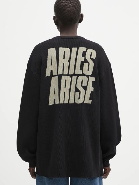 Aries bluza bawełniana Peace Press Gothic Waffle LS Tee