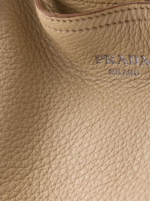Prada large leather tote bag - Neutrals