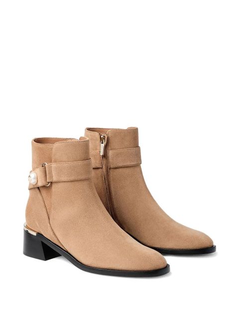 Jimmy Choo 50mm Noor embellished buckle boots - Neutrals - zdjęcie produktu nr 2