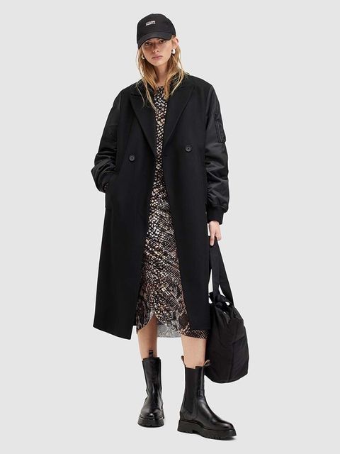 AllSaints płaszcz z wełną PAULAH