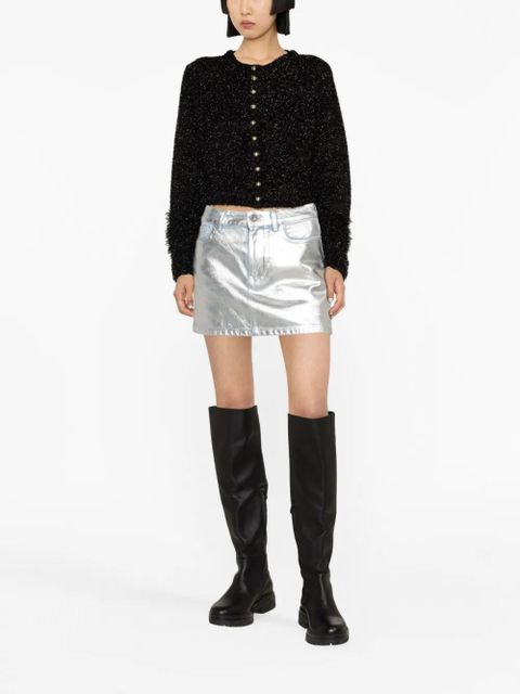 Rabanne metallic cropped cardigan - Black