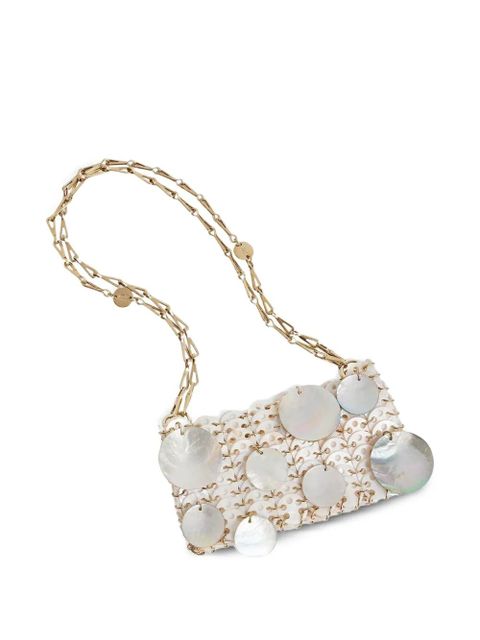 Rabanne 1969 shell-embellished chain mini bag - Neutrals
