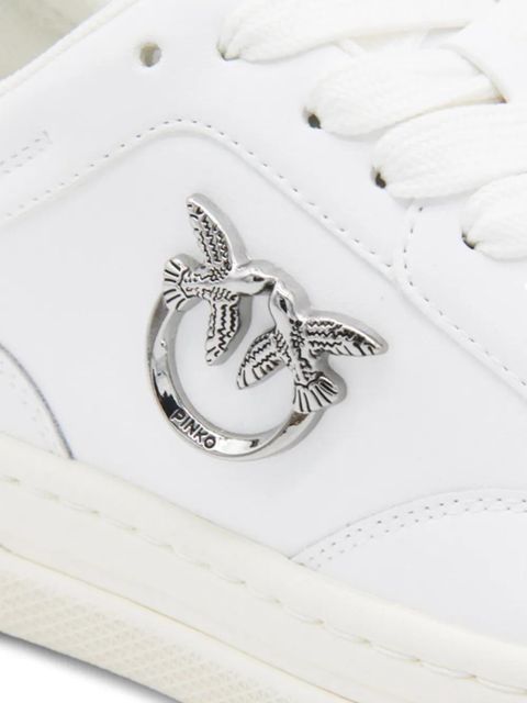 PINKO logo-detail leather sneakers - White