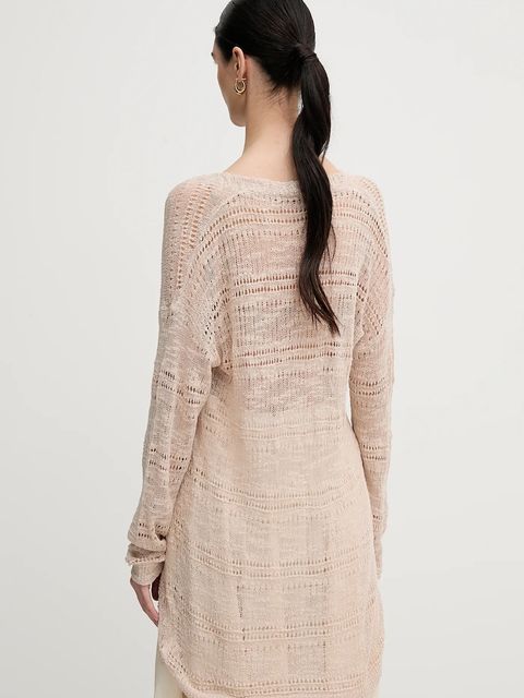 Sisley kardigan damski kolor beżowy lekki 106CM602K