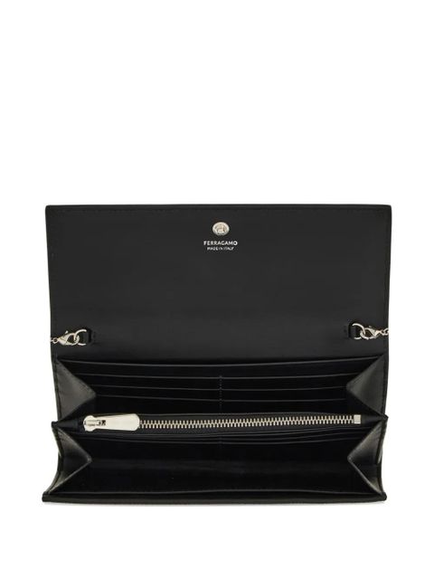 Ferragamo Gancini buckle chain wallet - Black