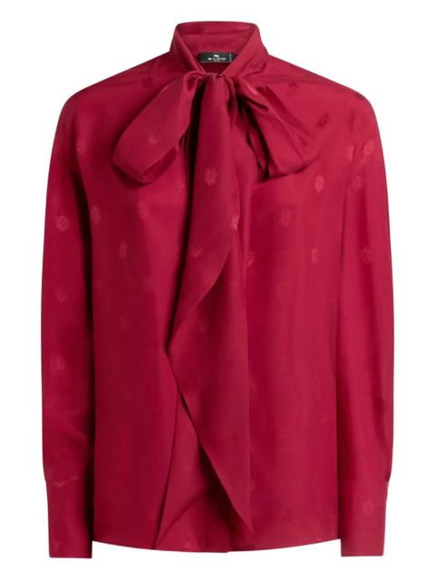 ETRO jacquard tie-neck blouse - Red - zdjęcie produktu nr 1