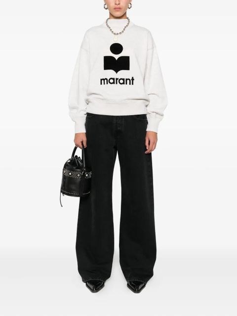 MARANT ÉTOILE Moby flocked-logo sweatshirt - Neutrals - zdjęcie produktu nr 2