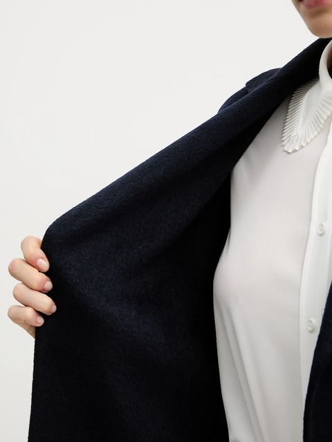 Silvian Heach płaszcz z wełną GOITIA kolor granatowy GPA25329CP