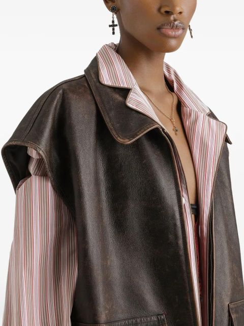 Dolce & Gabbana bull-leather vest - Brown