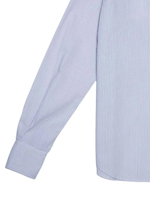 MM6 Maison Margiela pinstripe v-neck shirt - Blue