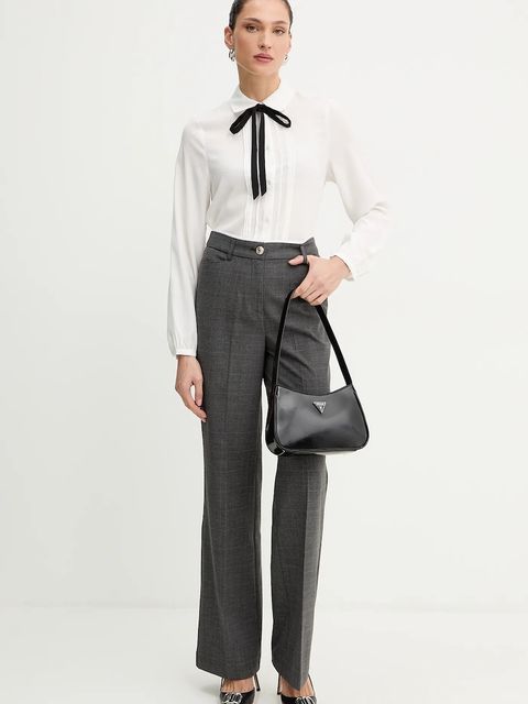 Morgan spodnie damskie kolor szary proste high waist PTARY.F - zdjęcie produktu nr 2